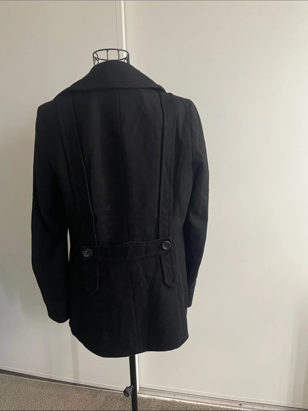 J. Crew Women’s Wool Blend Black Double Breasted Classic Peacoat Jacket
